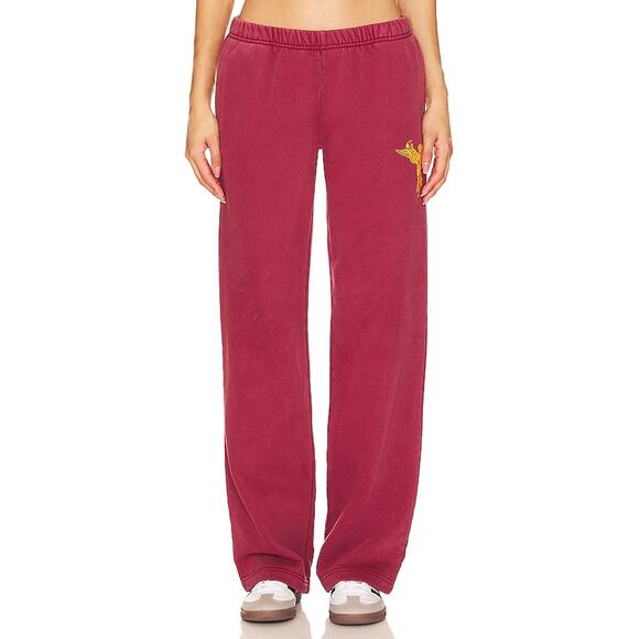 Champion X 'Danielle' Red Cotton Guizio Reverse Weave Flare Sweatpants Size XS